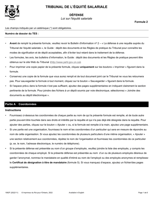 Forme 2 (1992F)  Printable Pdf