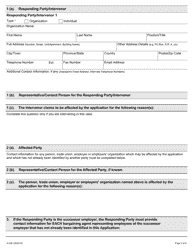 Form A-62 Response/Intervention - Application Under Section 21, 22, and/or 23 of the Act - Ontario, Canada, Page 2
