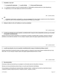 Forme A-107 Avis D&#039;une Question Constitutionnelle - Ontario, Canada (French), Page 2