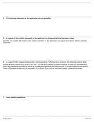 Form A-102 Response/Intervention - Application Under Section 6, 9, 10, 11, 18 or 23 of the Ambulance Services Collective Bargaining Act, 2001 - Ontario, Canada, Page 3