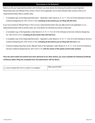 Form A-102 Response/Intervention - Application Under Section 6, 9, 10, 11, 18 or 23 of the Ambulance Services Collective Bargaining Act, 2001 - Ontario, Canada, Page 6