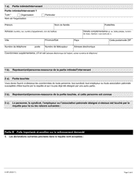 Forme A-30 Reponse/Intervention - Requete Relative a L&#039;obligation Du Syndicat D&#039;etre Impartial Dans Son Role De Representant - Ontario, Canada (French), Page 2