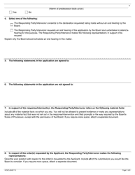 Form A-22 Response/Intervention - Application for Declaration Concerning Status of Successor Trade Union - Ontario, Canada, Page 3