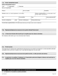 Forme A-22 Reponse/Intervention - Requete Relative a La Declaration Sur La Succession Aux Qualites D&#039;un Syndicat - Ontario, Canada (French), Page 2