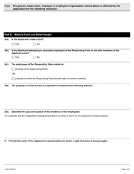 Form A-17 Application for Right of Access - Ontario, Canada, Page 3