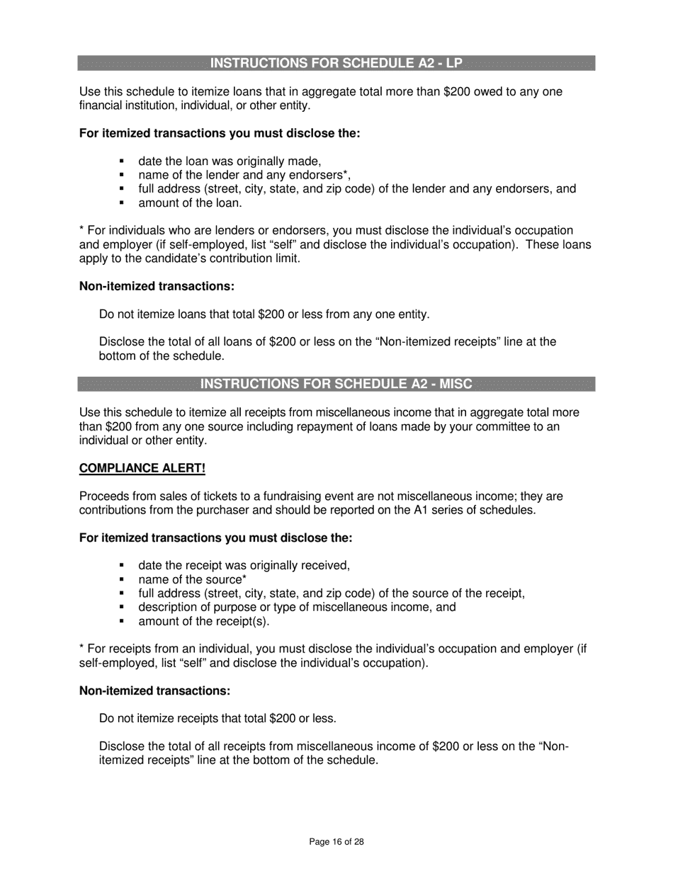 Report of Receipts and Expenditures for Candidate Committees Principal Campaign Committees - Minnesota, Page 16
