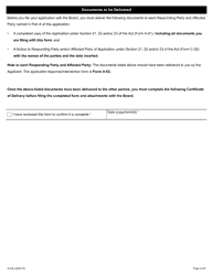 Form A-61 Application Under Section 21, 22, and/or 23 of the Act - Ontario, Canada, Page 6