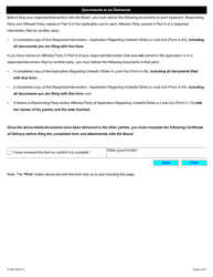 Form A-40 Response/Intervention - Application Regarding Unlawful Strike or Lock-Out - Ontario, Canada, Page 6