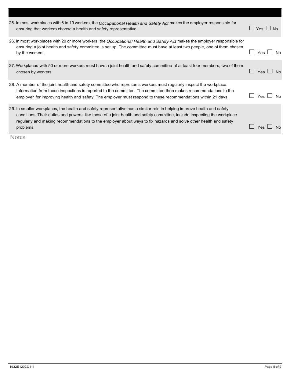 Form 1932E Training Program Assessment for Supervisors - Ontario, Canada, Page 5
