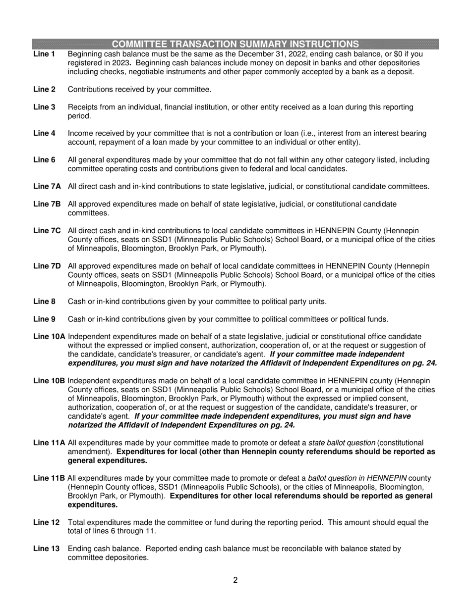 Report of Receipts and Expenditures for Political Party Units - Minnesota, Page 2