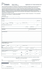 Document preview: Form 12-1537E Application for Trade Activity Card - Ontario, Canada