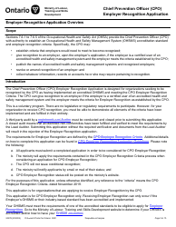 Form 2027E Supporting Ontario&#039;s Safe Employers (Sose) Chief Prevention Officer (Cpo) Employer Recognition Application - Ontario, Canada, Page 3