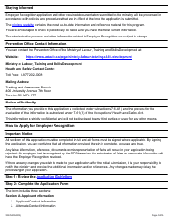 Form 2027E Supporting Ontario&#039;s Safe Employers (Sose) Chief Prevention Officer (Cpo) Employer Recognition Application - Ontario, Canada, Page 4