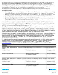 Form 2938-87E Ontario Employment Assistance Services Participant Information - Ontario, Canada, Page 3