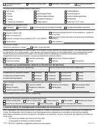 Forme 2938-87F Services D&#039;aide a L&#039;emploi De L&#039;ontario Renseignements Sur Le (La) Participant(E) - Ontario, Canada (French), Page 2