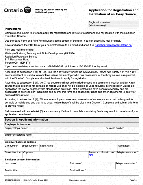 Form ON00057E  Printable Pdf