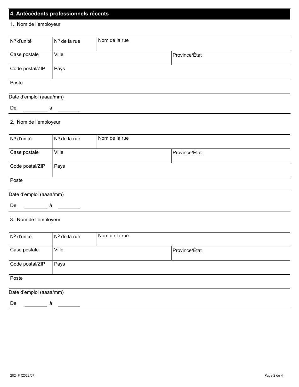 Forme 2024F Demande Dapprobation Pour Remplir Les Fonctions Darbitre - Ontario, Canada (French), Page 2