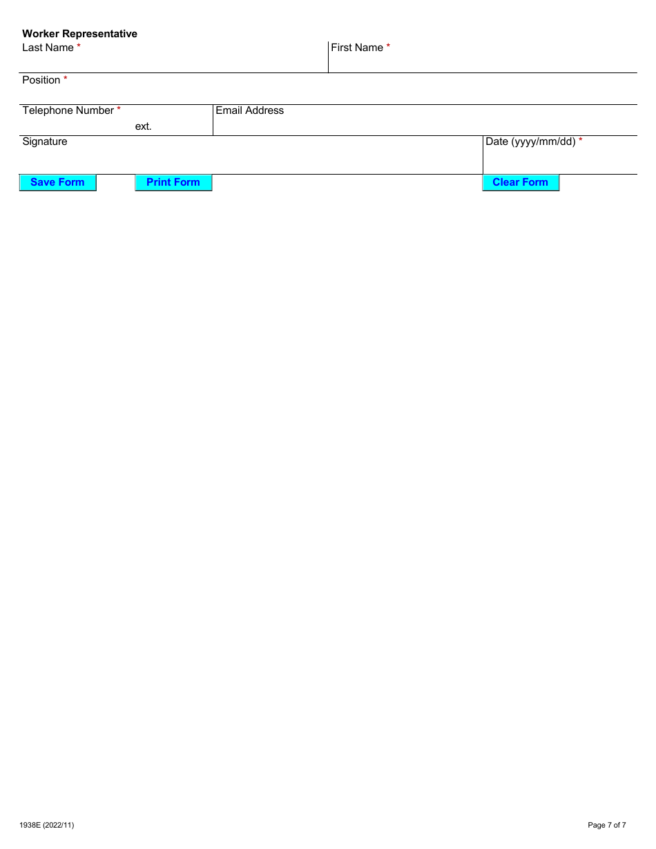 Form 1938E Multi-Workplace Joint Health and Safety Committee Self-evaluation Checklist - Ontario, Canada, Page 7