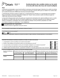 Forme 1938F Autoevaluation DES Comites Mixtes Sur La Sante Et La Securite Dans DES Lieux De Travail Multiples - Ontario, Canada (French)