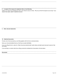 Form A-65 Appeal of Inspector&#039;s Order - Ontario, Canada, Page 4