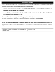 Forme A-112 Requete En Vertu De L&#039;article 105 Ou 141 De La Loi (Requete Visant a Determiner Si Le Reglement a Ete Enfreint Ou Non) - Ontario, Canada (French), Page 6