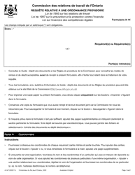 Document preview: Forme A-14 Requete Relative a Une Ordonnance Provisoire - Ontario, Canada (French)