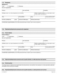 Forme A-14 Requete Relative a Une Ordonnance Provisoire - Ontario, Canada (French), Page 2
