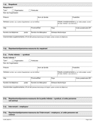 Forme A-29 Requete Relative a L&#039;obligation Du Syndicat D&#039;etre Impartial Dans Son Role De Representant - Ontario, Canada (French), Page 2