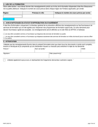 Forme 1950F Travail En Hauteur Demande Du Fournisseur De Services De Formation - Ontario, Canada (French), Page 10