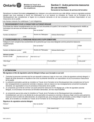 Forme 1950F Travail En Hauteur Demande Du Fournisseur De Services De Formation - Ontario, Canada (French), Page 11