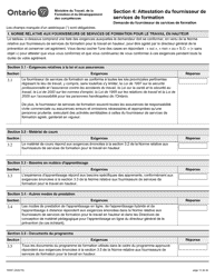 Forme 1950F Travail En Hauteur Demande Du Fournisseur De Services De Formation - Ontario, Canada (French), Page 13