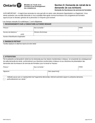Forme 1950F Travail En Hauteur Demande Du Fournisseur De Services De Formation - Ontario, Canada (French), Page 42