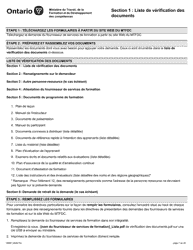 Forme 1950F Travail En Hauteur Demande Du Fournisseur De Services De Formation - Ontario, Canada (French), Page 7