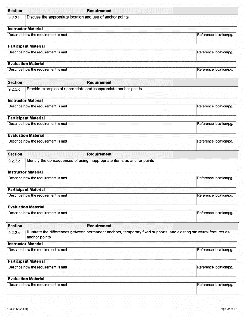 Form 1950E Working at Heights Training Provider Application - Ontario, Canada, Page 26