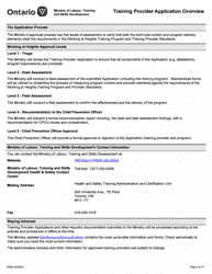Form 1950E Working at Heights Training Provider Application - Ontario, Canada, Page 4