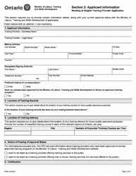 Form 1950E Working at Heights Training Provider Application - Ontario, Canada, Page 7