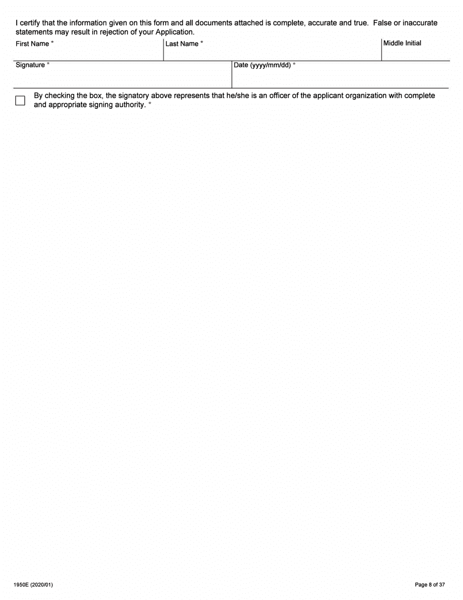 Form 1950E Working at Heights Training Provider Application - Ontario, Canada, Page 8