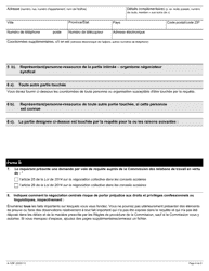 Forme A-125 Requete En Vertu De L&#039;article 25 Ou 26 De La Loi De 2014 Sur La Negociation Collective Dans Les Conseils Scolaires - Ontario, Canada (French), Page 4