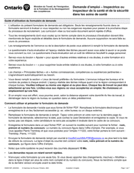 Document preview: Forme ON00139F Demande D'emploi - Inspectrice Ou Inspecteur De La Sante Et De La Securite Dans Les Soins De Sante - Ontario, Canada (French)