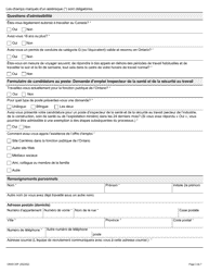 Forme ON00139F Demande D&#039;emploi - Inspectrice Ou Inspecteur De La Sante Et De La Securite Dans Les Soins De Sante - Ontario, Canada (French), Page 3