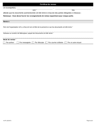Forme A-67 Requete En Suspension De L&#039;application D&#039;un Ordre De L&#039;inspecteur - Ontario, Canada (French), Page 8