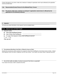 Form A-67 Application for Suspension of Inspector&#039;s Order - Ontario, Canada, Page 3