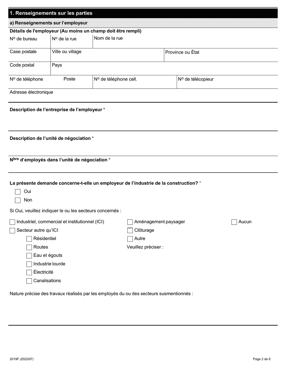 Forme 2019F Demande De Designation Dun Conciliateur - Ontario, Canada (French), Page 2