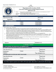 DAF Form 110 Daf Electronic Medical Device Request Form &amp; Approval Card