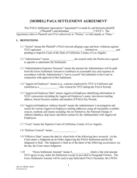 Document preview: Form LACIV298 [model] Paga Settlement Agreement - County of Los Angeles, California