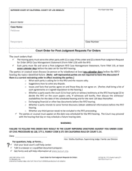 Document preview: Form FAM120 Court Order for Post-judgment Requests for Orders - County of Los Angeles, California