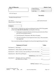Form PRO912 Inventory - Minnesota