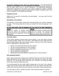 Tier 2 Unresolved Total Coliform Notice Template - Stanislaus County, California, Page 2