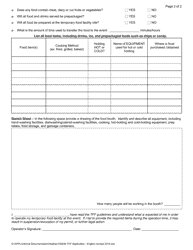 Application for Permit - Temporary Food Facility - Stanislaus County, California, Page 2