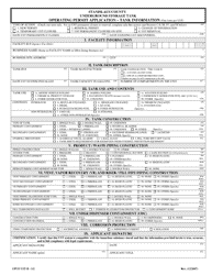 Form UPCF UST-B Operating Permit Application - Tank Information - Stanislaus County, California
